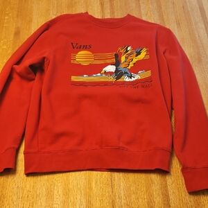 Vans Bold Red Crewneck Sweater with Graphic